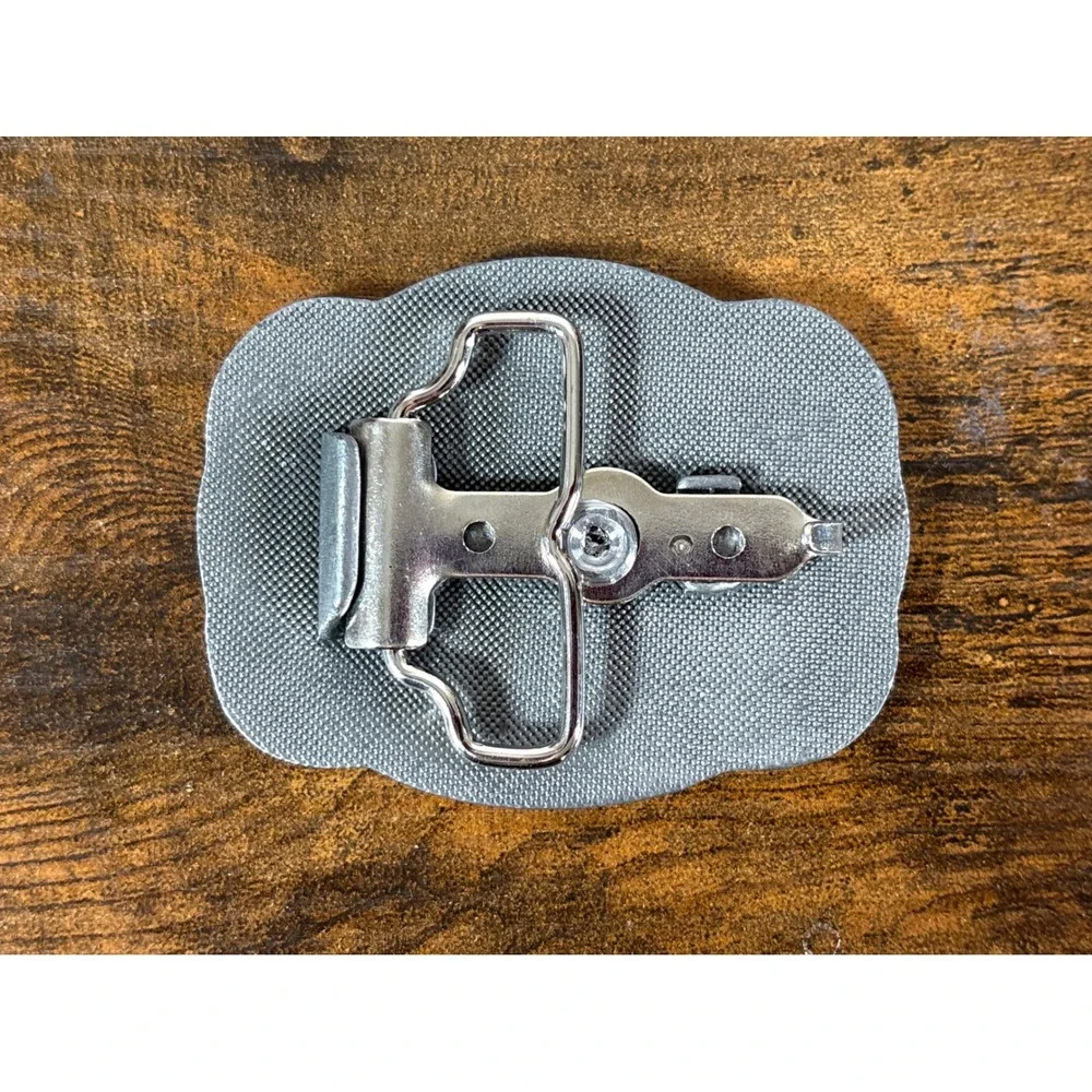Vintage Tristate Auto Auction Syracuse NY Belt Buckle Silver Pewter Tone Metal